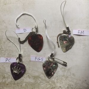 Guitar pick cellphone charm keychain jewelry music handmade keychain key ring